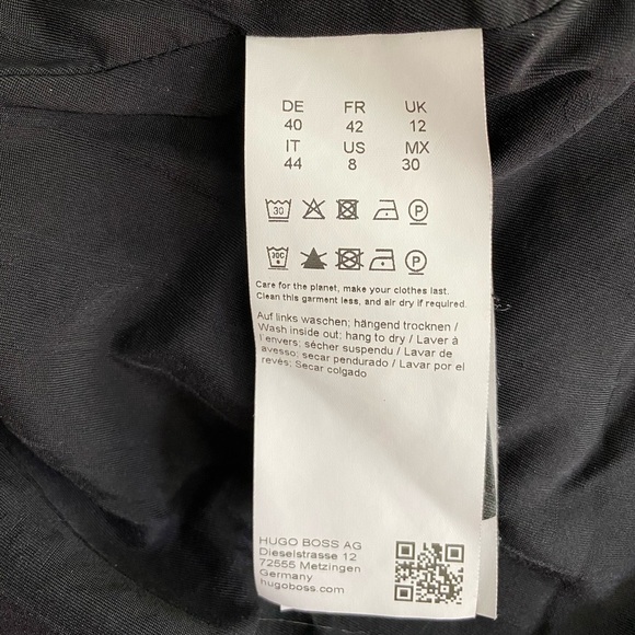 Boss Janoa Jacket Blazer in Blue Black Tweed Size 8 - Picture 10 of 11